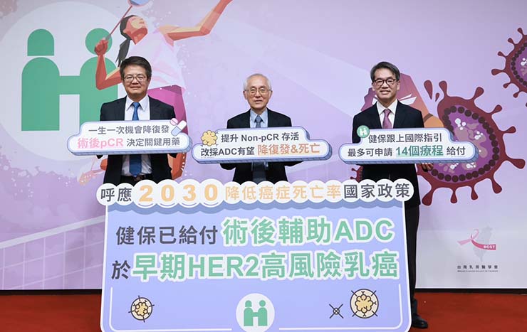 健保啟動ADC早期HER2乳癌術後輔助治療給付 目標減少復發、降低死亡!