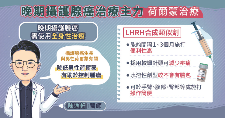 晚期攝護腺癌治療主力，荷爾蒙去勢治療