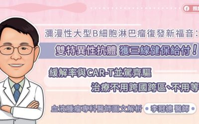 瀰漫性大型B細胞淋巴瘤復發新福音：雙特異性抗體獲三線健保給付！緩解率與CAR-T並駕齊驅 治療不用跨國跨區、不用等 血液腫瘤專科醫師圖文解析