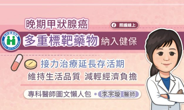 晚期甲狀腺癌多重標靶藥物納入健保，接力治療延長存活期、維持生活品質、減輕經濟負擔，專科醫師圖文懶人包