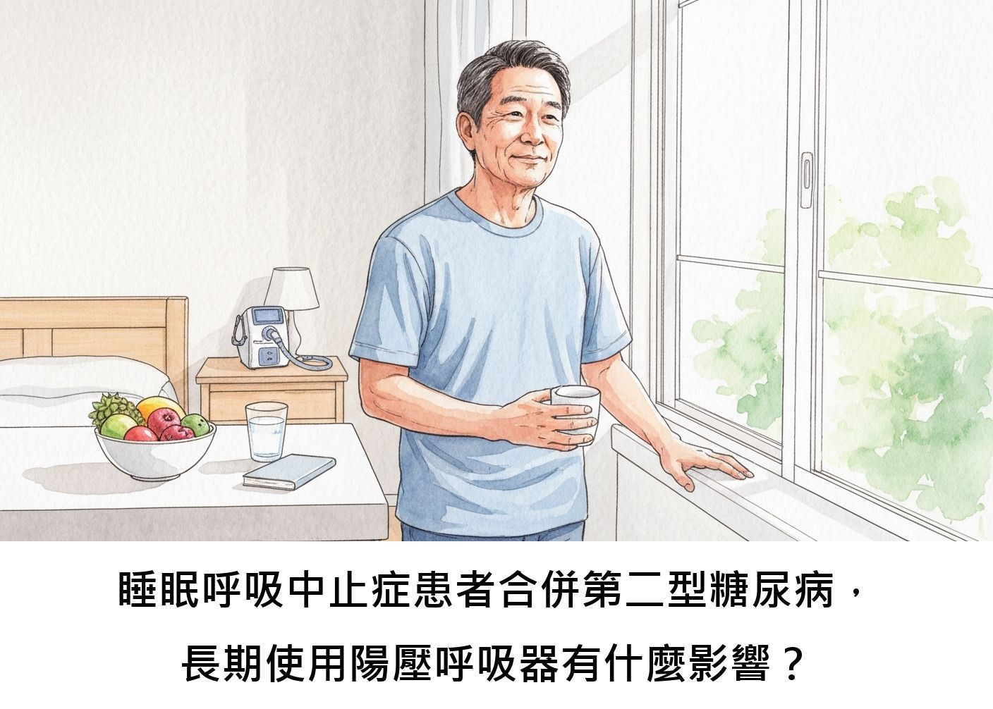 睡眠呼吸中止症患者合併第二型糖尿病，長期使用陽壓呼吸器有什麼影響？