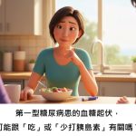 第一型糖尿病患的血糖起伏，可能跟「吃」或「少打胰島素」有關嗎？