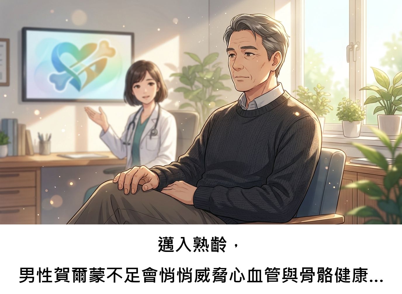 邁入熟齡，男性賀爾蒙不足會悄悄威脅心血管與骨骼健康嗎？