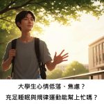 大學生心情低落、焦慮？充足睡眠與規律運動能幫上忙嗎？