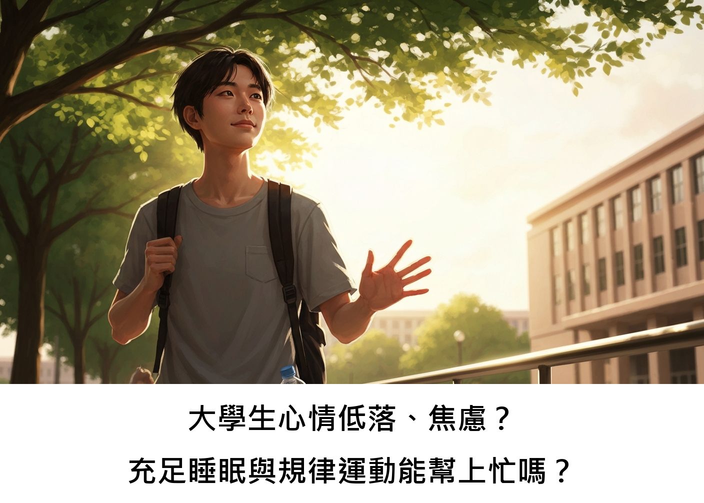 大學生心情低落、焦慮?充足睡眠與規律運動能幫上忙嗎?