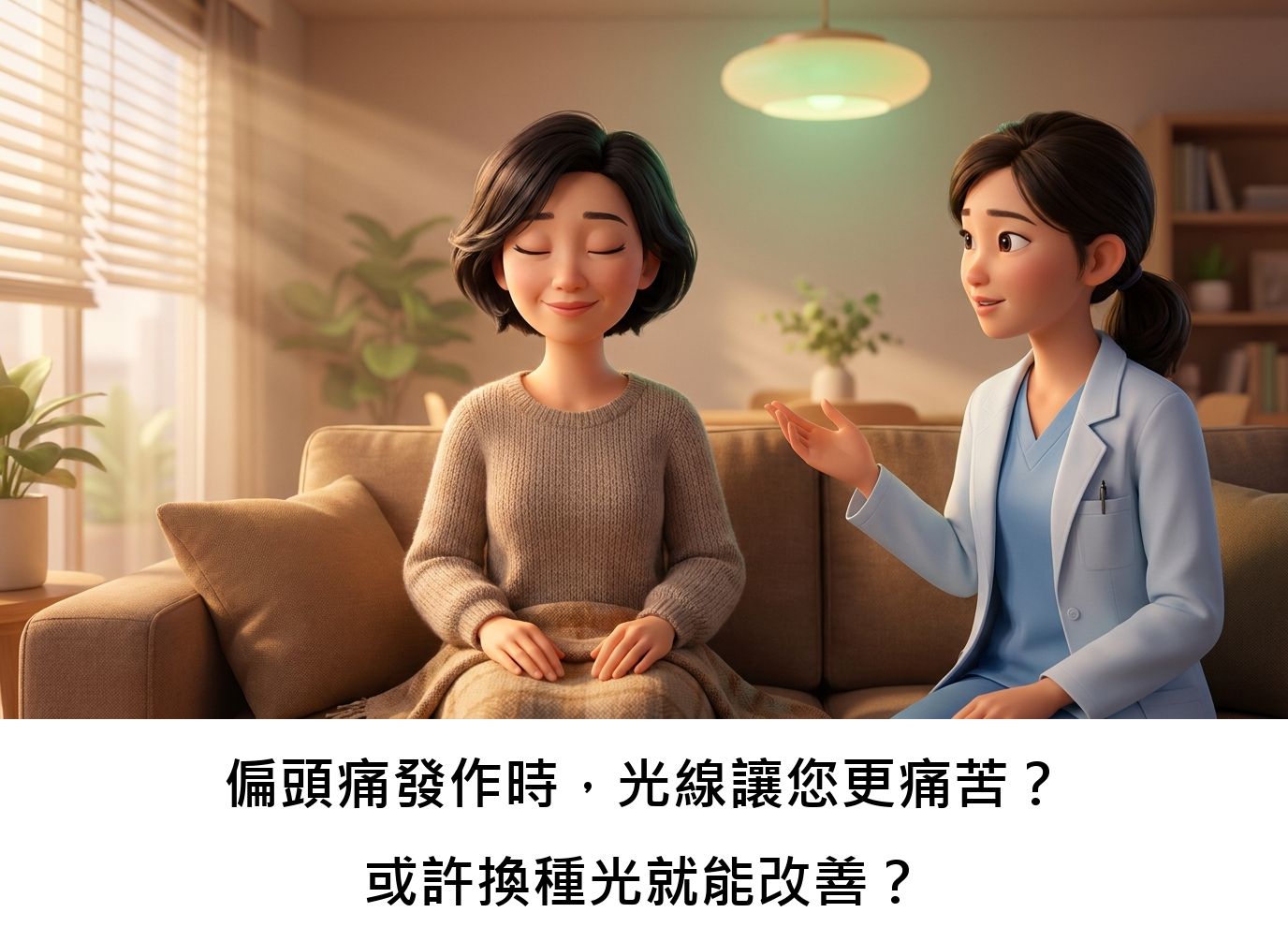 偏頭痛發作時，光線讓您更痛苦？或許換種光就能改善？