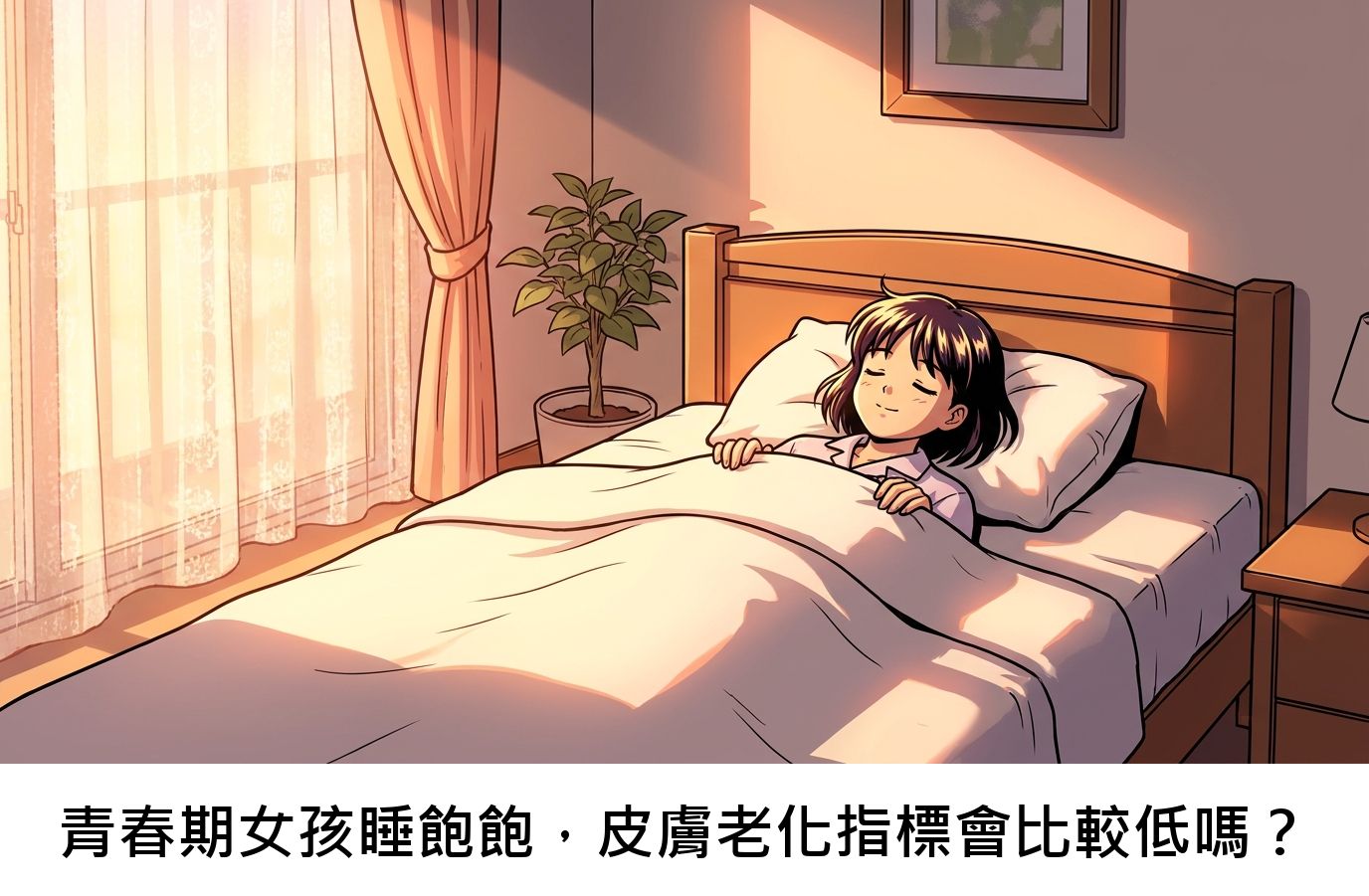青春期女孩睡飽飽，皮膚老化指標會比較低嗎？