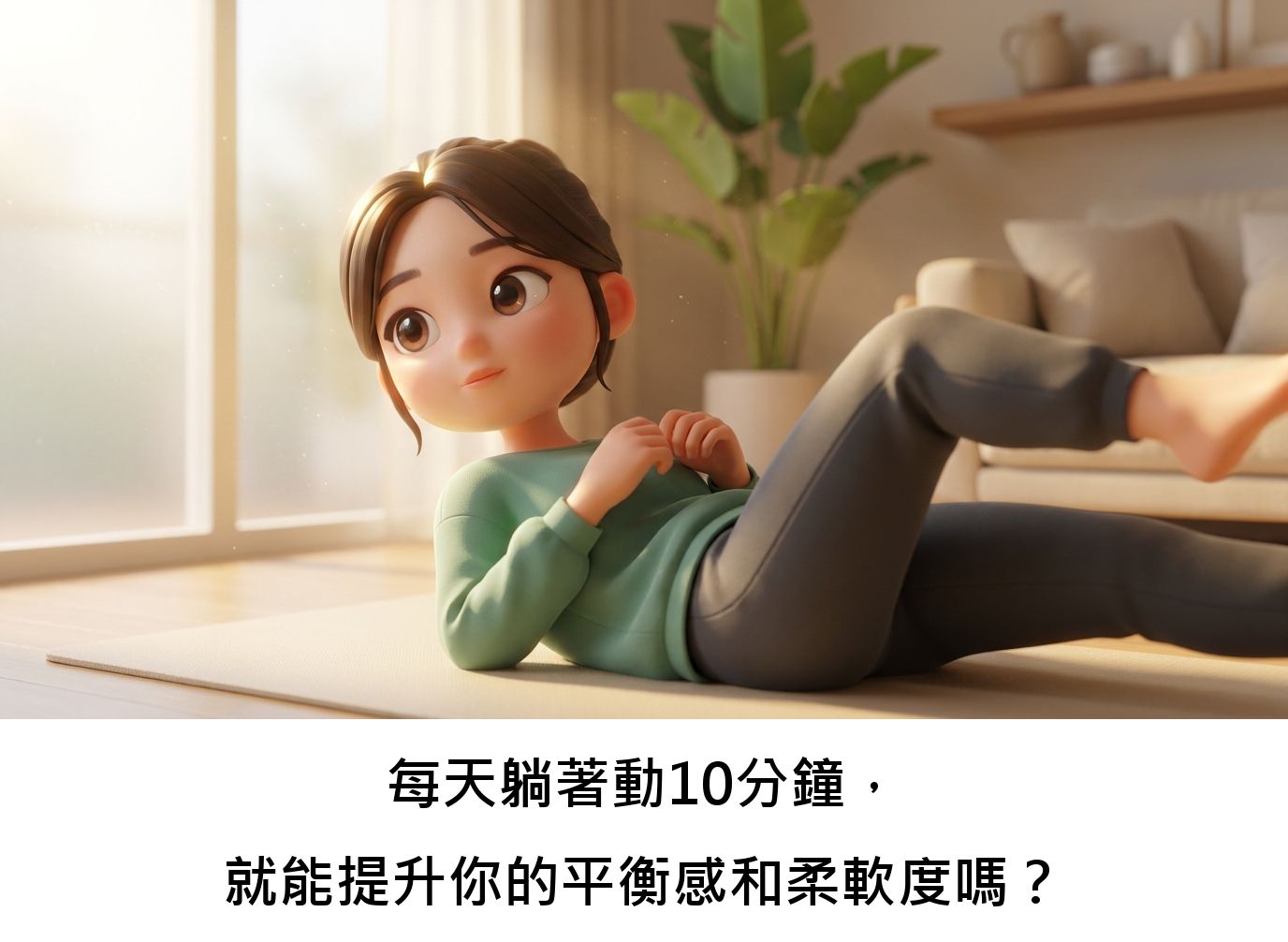 每天躺著動10分鐘，就能提升你的平衡感和柔軟度嗎？
