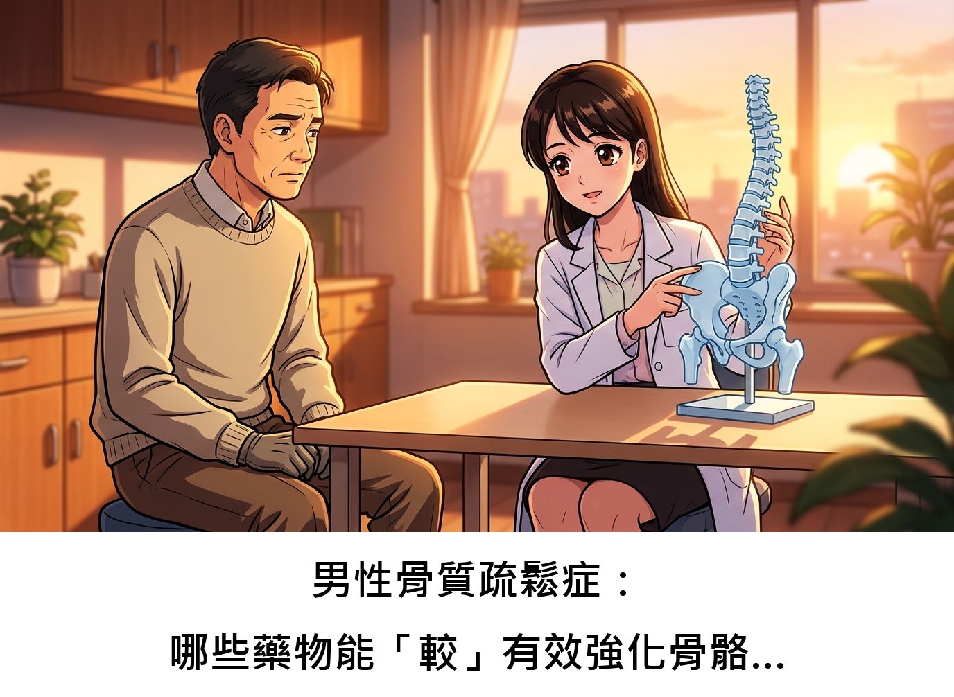 男性骨質疏鬆症：哪些藥物能「較」有效強化骨骼，降低骨折風險？