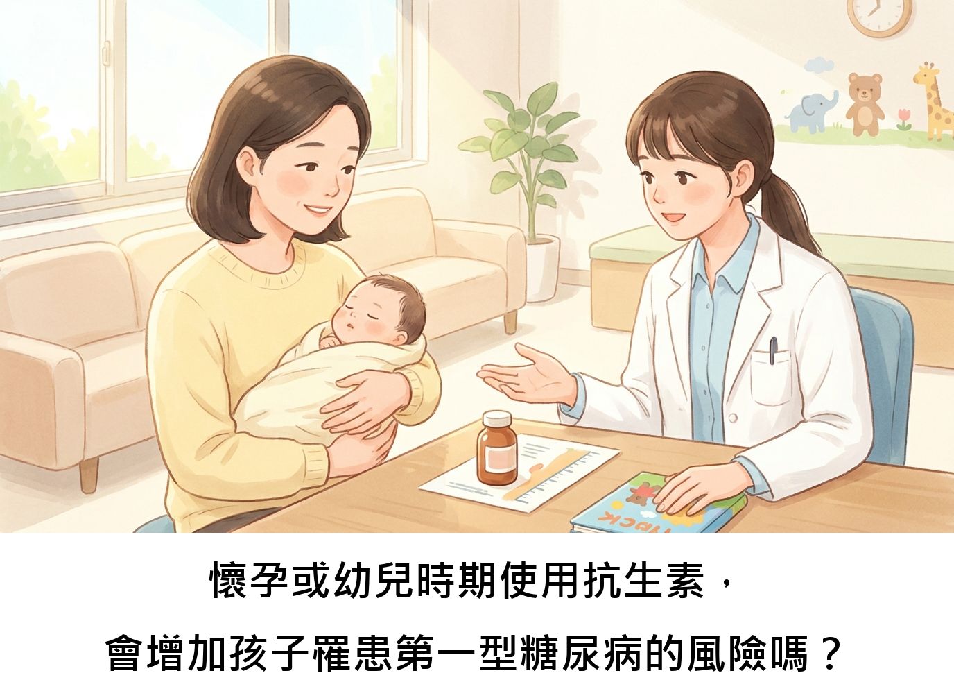 懷孕或幼兒時期使用抗生素,會增加孩子罹患第一型糖尿病的風險嗎?