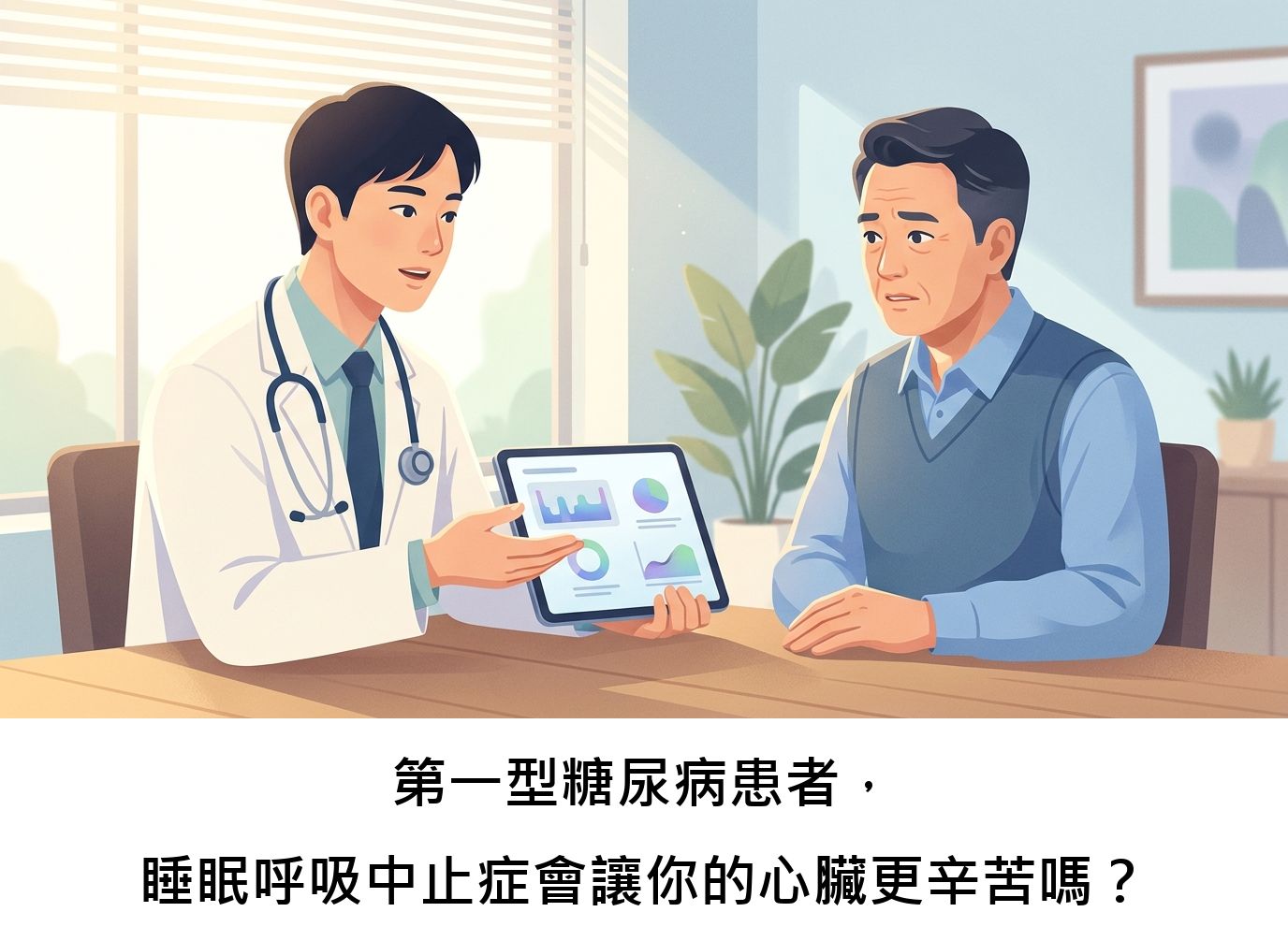 第一型糖尿病患者，睡眠呼吸中止症會讓你的心臟更辛苦嗎？