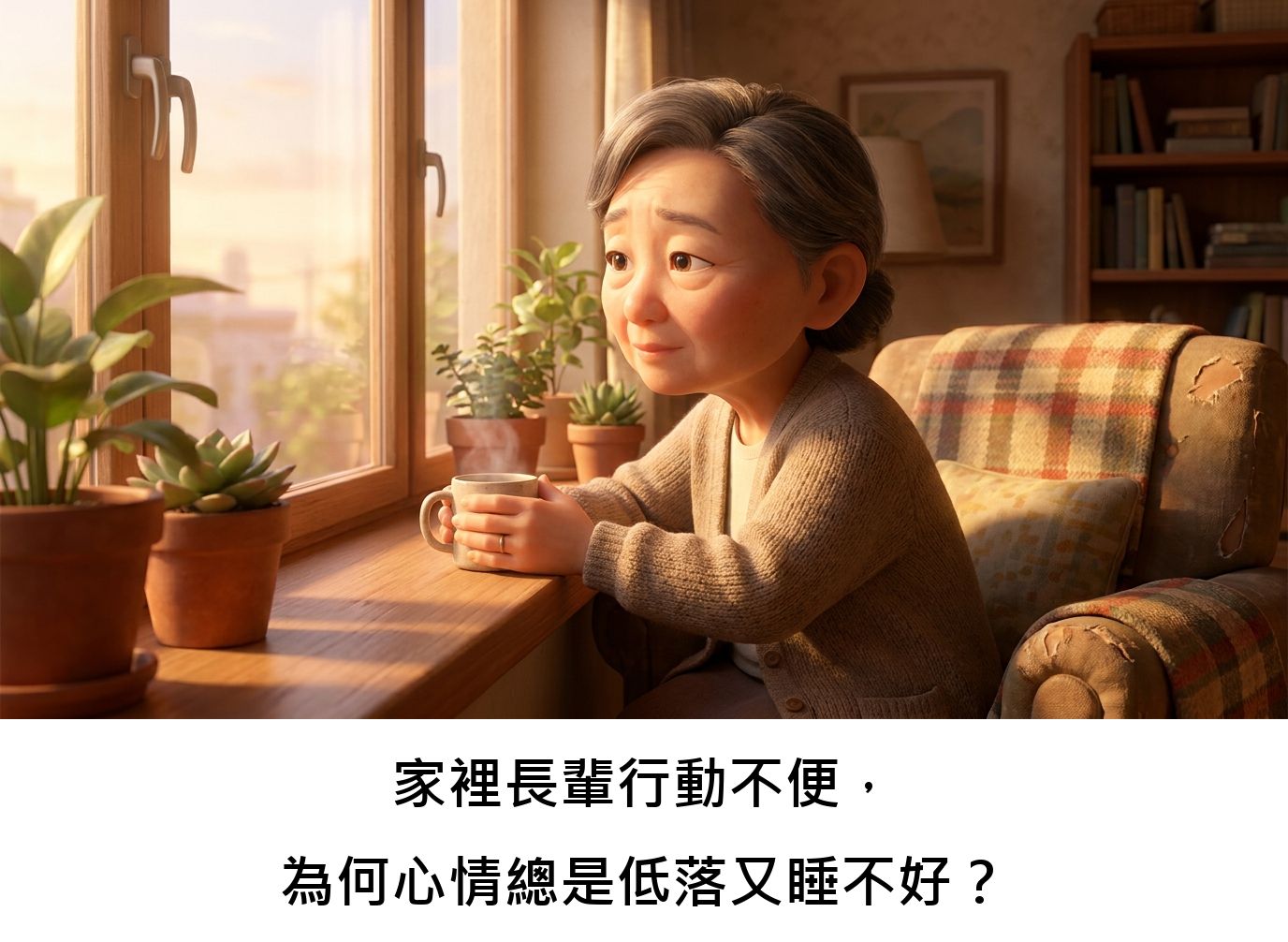 家裡長輩行動不便,為何心情總是低落又睡不好?