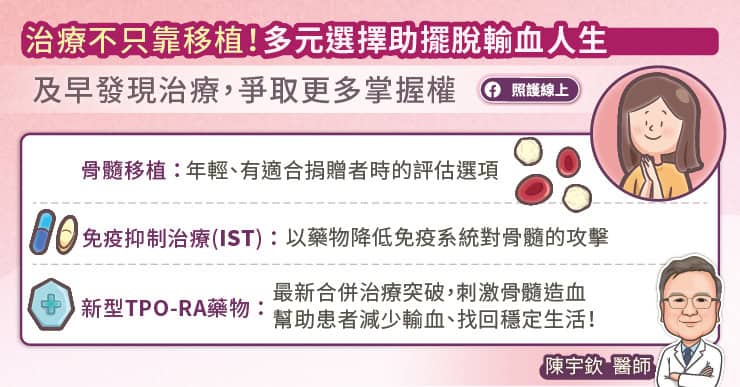 治療不只有骨髓移植,多元選擇擺脫輸血人生