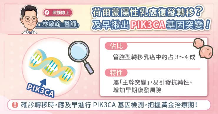 荷爾蒙陽性乳癌復發轉移PIK3CA基因突變