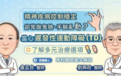 精神疾病控制穩定,卻常做鬼臉、手腳亂動?當心「遲發性運動障礙(TD)」,了解多元治療選項,專科醫師圖文解說